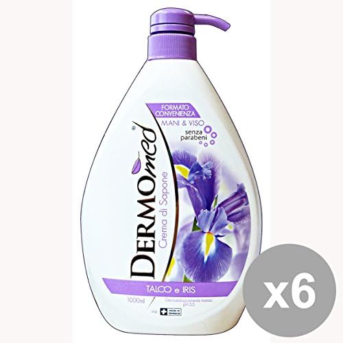 DERMOMED Set 6 Sapone Liquido 1 Lt. Talco-Iris Soaps And Cosmetics