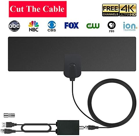 Updated 2018 Version TV Antenna Indoor Digital High Definition HDTV Antenna Amplified 50-80 Miles Range 4K HD VHF UHF Freeview for Life Local Channels Broadcast for All Types of Home Smart Television