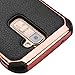 LG K10 Case, Premier LTE Case, Bicast Leather Hybrid, JoJoGoldStar Slim Fit Heavy Duty Polycarbonate and Silicone TPU Cover with Screen Protector and Stylus - Black