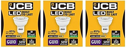 3 X JCB 5w = 50w LED GU10 100deg 3000k Warm White 350lm [Energy Class A+]