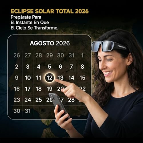 Plastic Solar Eclipse Glasses Approved ISO 12312-2 & CE Certified - Safe for Direct Observation - Glasses for Viewing Solar Eclipses - AAS Listed - Total Eclipse 2026