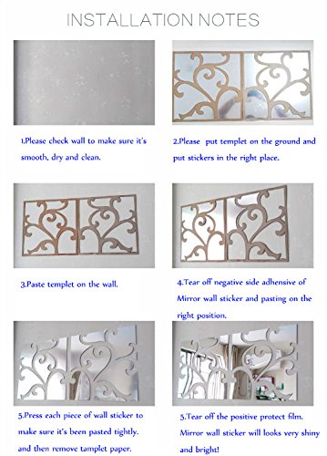 Alrens(Tm)48Pcs/Set Geometric Art Mirror Effect 3D Wall Sticker Tv Backdrop Door Decorative Diy Painting Acrylic Sticker Living Room Home Decor (600988035898)