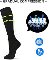 Losvcbcx 7 Pairs Compression Socks 15-20 mmHg Knee-High Men Women view 4