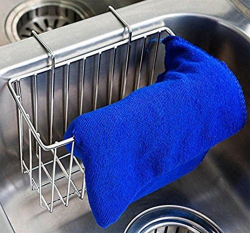 Kitchen Sponge Holder,Sink Caddy Brush Soap Dishwashing Liquid Drainer Rack,Stainless Steel Sink Shelf Soap Sponge Drain Rack Shelves Kitchen Hanging Storage Basket By Nddkly