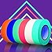 SCIONE Glow in The Dark Tape 6pack Colored Masking Tape (6 Colors) 33ft Glow in The Dark Party Supplies Light up Party Favors UV Blacklight Reactive Kids Craft Set Fluorescent Cloth Tape Assorted