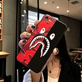 Kplvet iPhone 8 iPhone 7 Case,Ultra Soft Embossed Craft Durable Non Faded Coloring Super Slim Thin 4.7 iPhone-8 7 Case,Street Fashion Trend Basic Protective iPhone-Designer Cover (Red Black ShaYu)