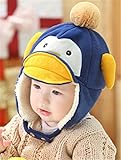 Niwota Cute Penguin Design Baby Infant Winter Warm Plush Cap Hat Beanie (Navy Blue)