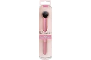 Real Techniques Professional Powder Setting Makeup Brush, Helps Lock in Foundation and Concealer, Pink, (Pack of 4)