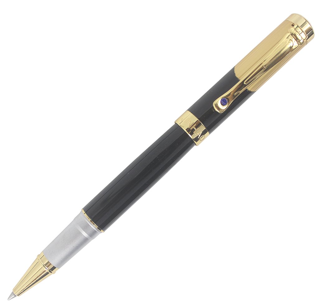 Abcsea Classical Rollerball Pen Golden Clip with Sapphire - Black
