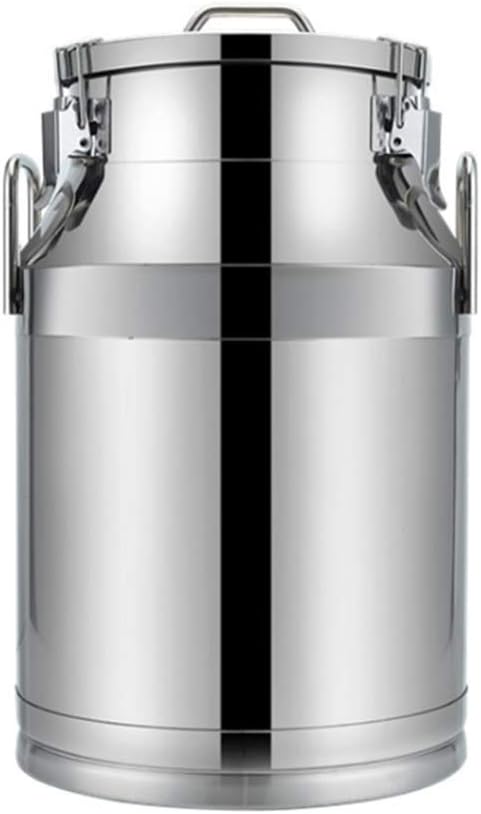 GHKWXUE 304 stainless steel milk barrel, thick sealed barrel fermentation barrel, oil barrel wine barrel tea barrel, suitable for milk/oil/soy milk soup transportation food storage