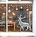 LONGTEN Christmas Windows Static Stickers Clings Santa Claus Snowman Deer Snowflake Removable Vinyl Christmas Tree DIY Window Door Mural Decal Sticker for Showcase G
