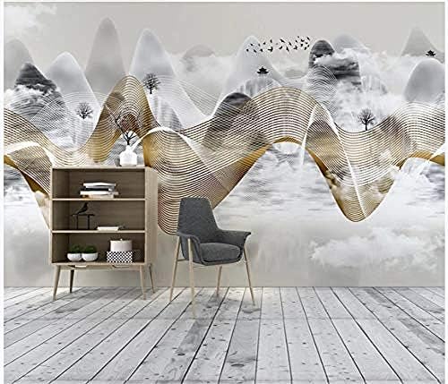 3D Wallpaper Non-Woven Mural, Photo 3D Wallpaper Chinese Style Zen Ink Ink Bird Cloud Landscape Light Luxury Tv Background Wall Painting Wall Mural - Wall Decoration - Art Print