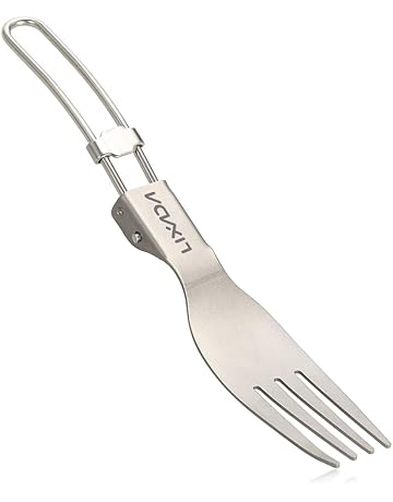 Lixada Cubiertos de Titanio Ligera Plegable para Cocina Picnic Viaje Camping al Aire Libre