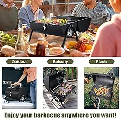 Portable Charcoal Grill, HaSteeL Small Folding