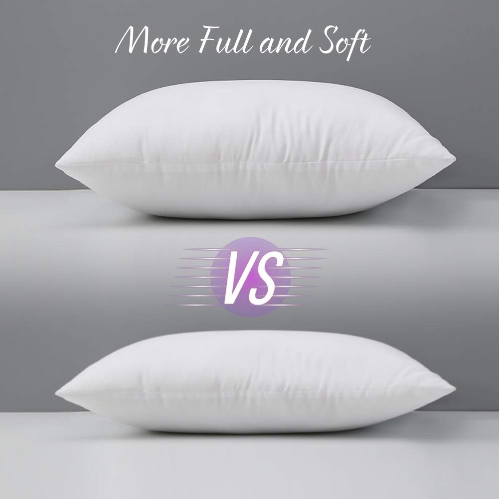 Emolli 18 x 18 Pillow Inserts Set of 4, Throw Pillow Inserts Premium Stuffer Down Alternative,Super Soft Microfiber Filled Decorative Pillow Cushion: Home & Kitchen