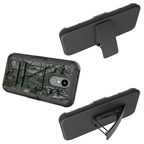 LG Phoenix 3 Case, LG Fortune Case, LG K4 2017 Case, Ranyi [3 In 1 Armor] Heavy Duty 360 Degree Full-Body Rugged Holster Armor Dual Layer Case with [Kickstand] [Belt Swivel Clip] (camo) - Thumbnail 4