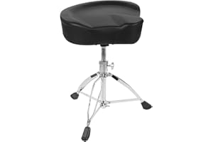 Noliven Heavy Duty Drum Throne, Adjustable Height Drum Stool, Rotating Padded Drummer Seat Chair for Percussion, Keyboard and