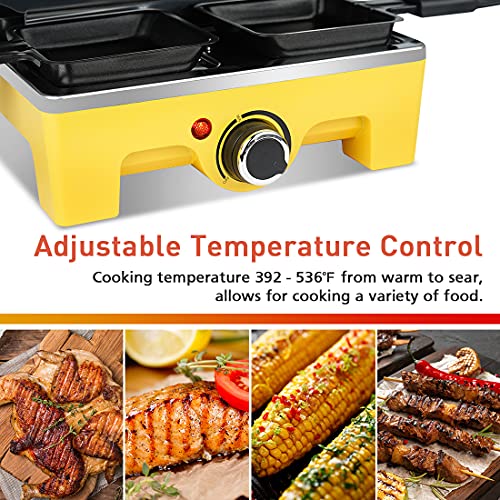 CUSIMAX Raclette Grill Electric Grill Table, Portable 2 in 1 Korean BBQ Grill Indoor & Cheese