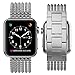 Glebo Compatible with Apple Watch Band 38mm Series 3 2 1, Stainless Steel Metal iWatch Bands 38mm Womens Wristbands Straps Accessories Fancy Bracelet for Apple Watch Band 40mm Series 5 4, Silver