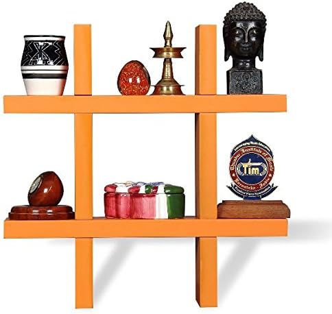 Onlineshoppee MDF Wall Decor Rack Shelf (Orange)