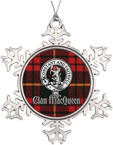 YOBSTF7s Personalised Christmas Tree Decoration MacQueen Tartan Badge Snowflake Snowflake Ornament Clan