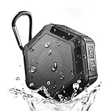 CAMTOA Outdoor Waterproof Bluetooth Shower Speaker,Mini Portable Wireless Speaker - Sport Shower Stereo Speakers NFC Handsfree for Smart Phones Black