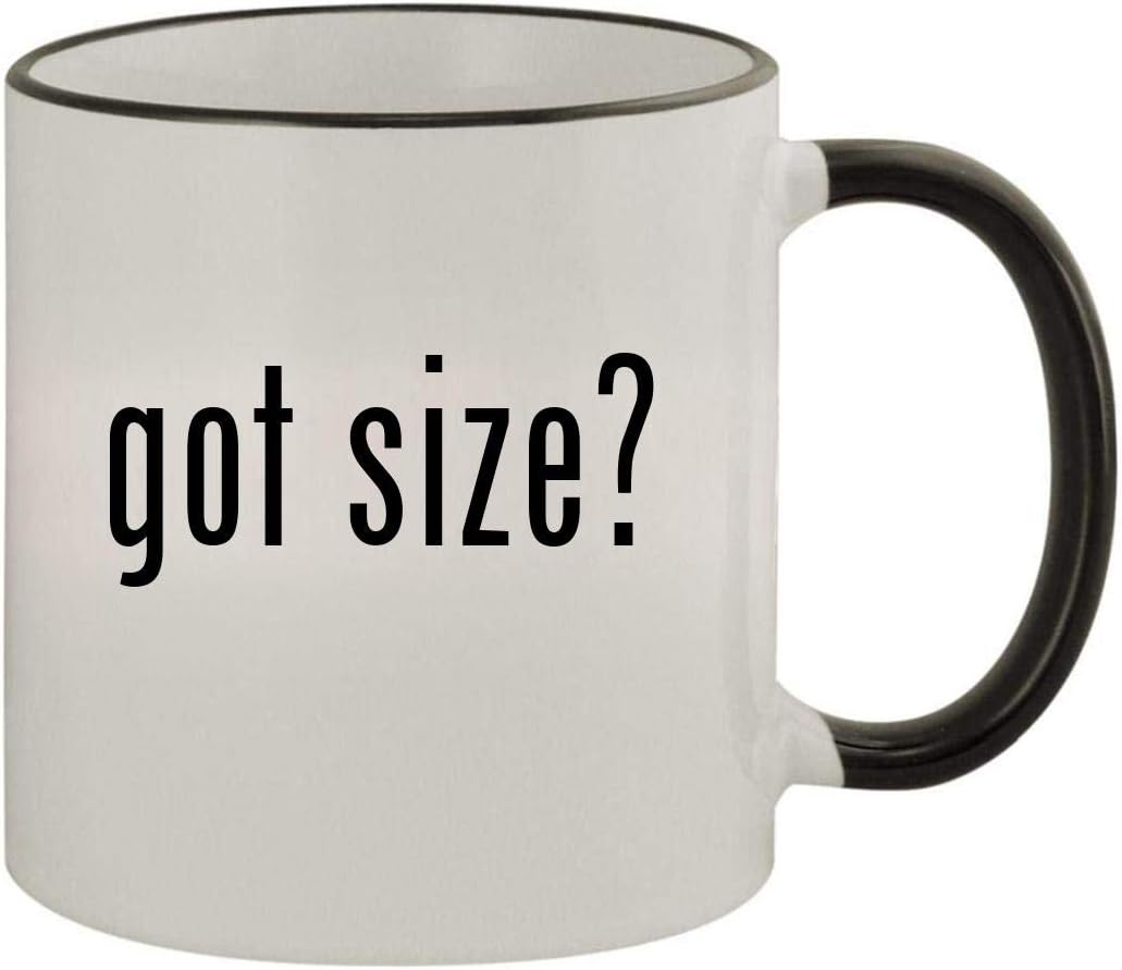 got size? - 11oz Ceramic Colored Rim & Handle Coffee Mug, Black