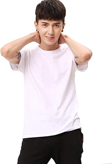 Tシャツ メンズ 綿 100 ゆったり 半袖 透けない 無地 白 Amazon