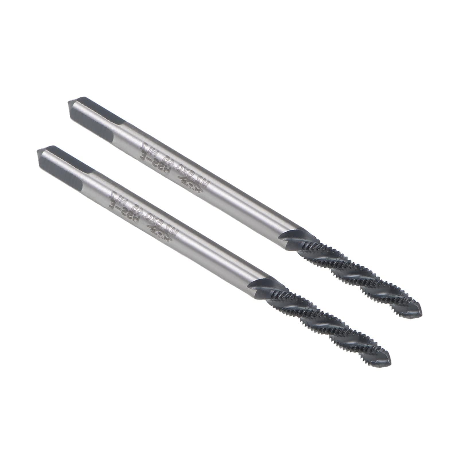 MACHSWON Spiral Flute Thread Tap M2.5 x 0.45mm, for Processing Blind Holes and Sticky Materials, H2 Tolerance, HSS Nitriding Coated, Metric Machine Threading Tap Screw Thread Tapping Tool, 2pcs