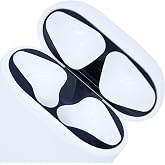 Johncase 2 Sets Dust Guard Sticker Compatible with AirPods Cases 1rd/2rd Generation (Black)