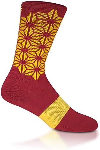 Modern Envy Apparel All Day Everyday Combed Cotton Crew Socks (Large/X-Large, Maroon with Gold)