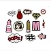 13pcs/lot Cloth Patches Garment Applique DIY Decoration Accessories Iron On Embroidered Patch Set- Pink Cool Boom Pencil Opps Arrow Bulb Diamond Guard Patch