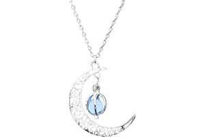 Anvirtue Enchanted moonstone Glow necklace Moon Pendant Chain Jewelry Healing Natural Quartz Crystal Gemstone