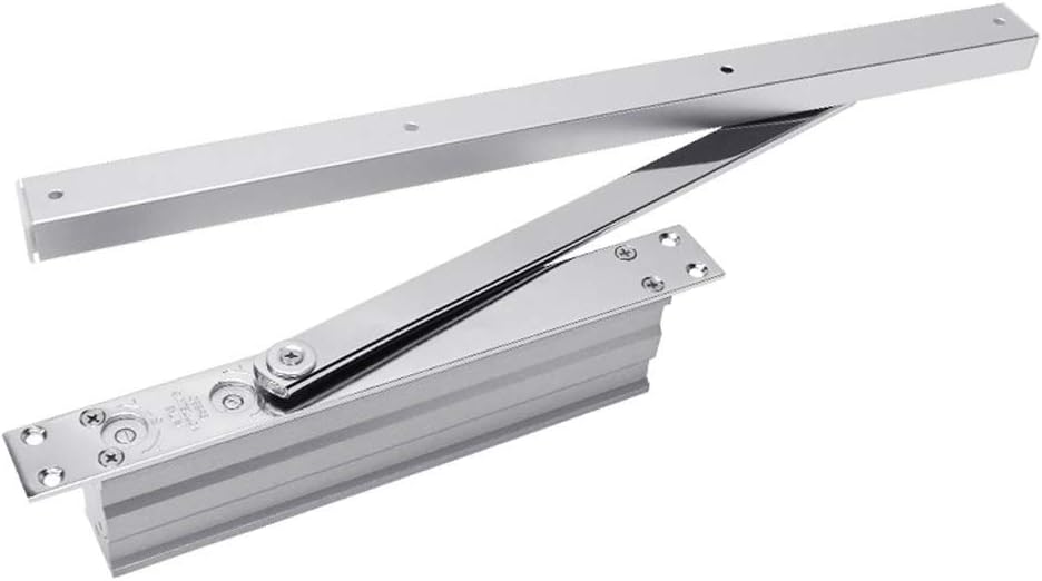 Ann Door Closer, Hidden Invisible Hydraulic Buffer Concealed Two-stage Speed Regulation for Home Commercial Concealed Automatic Door Closer, 40-60KG Load-bearing, Silver-white
