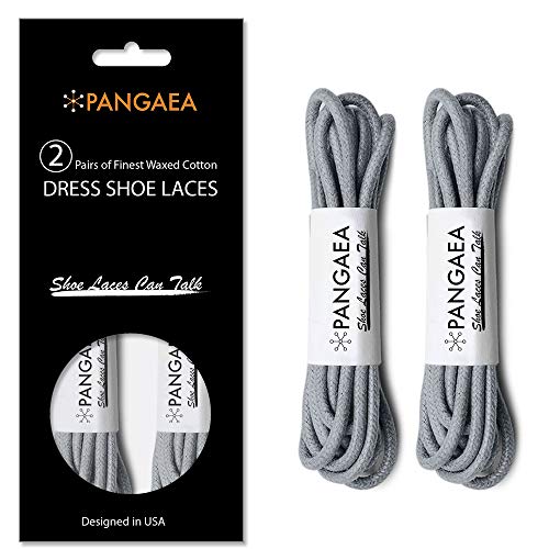 [2 Pairs] Pack Waxed Round Oxford Shoe Laces for Dress Shoes Chukka 3/32" Thin - Thumbnail 2