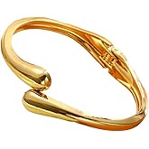 GISGOO Gold Bangle Bracelets for Women Teens Trendy Chunky Adjustable Twist Cuff Bracelet Jewelry Gifts