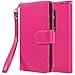 Moto X Pure Edition Case, Moto X Style Case, Style4U Premium PU Leather Stand Wallet Case with ID Credit Card / Cash Slots for Motorola Moto X Style / Pure Edition (2015 Release) + 1 Stylus [Hot Pink]