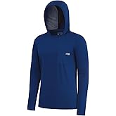 BASSDASH Men’s UPF 50+ Fishing Hoodie Shirts with Chest Pocket Lightweight UV Sun Protection Long Sleeve Hiking Sports FS34M