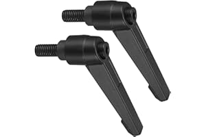 CoCud Clamping Lever Handles, M8 x 15mm Male Thread, Adjustable Quick Release Locking Rotating Bolt Knobs Black - (Applications: for Lathe Machinery), 2-Pieces