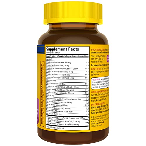 Nature Made Prenatal with Folic Acid + DHA, Dietary Supplement for