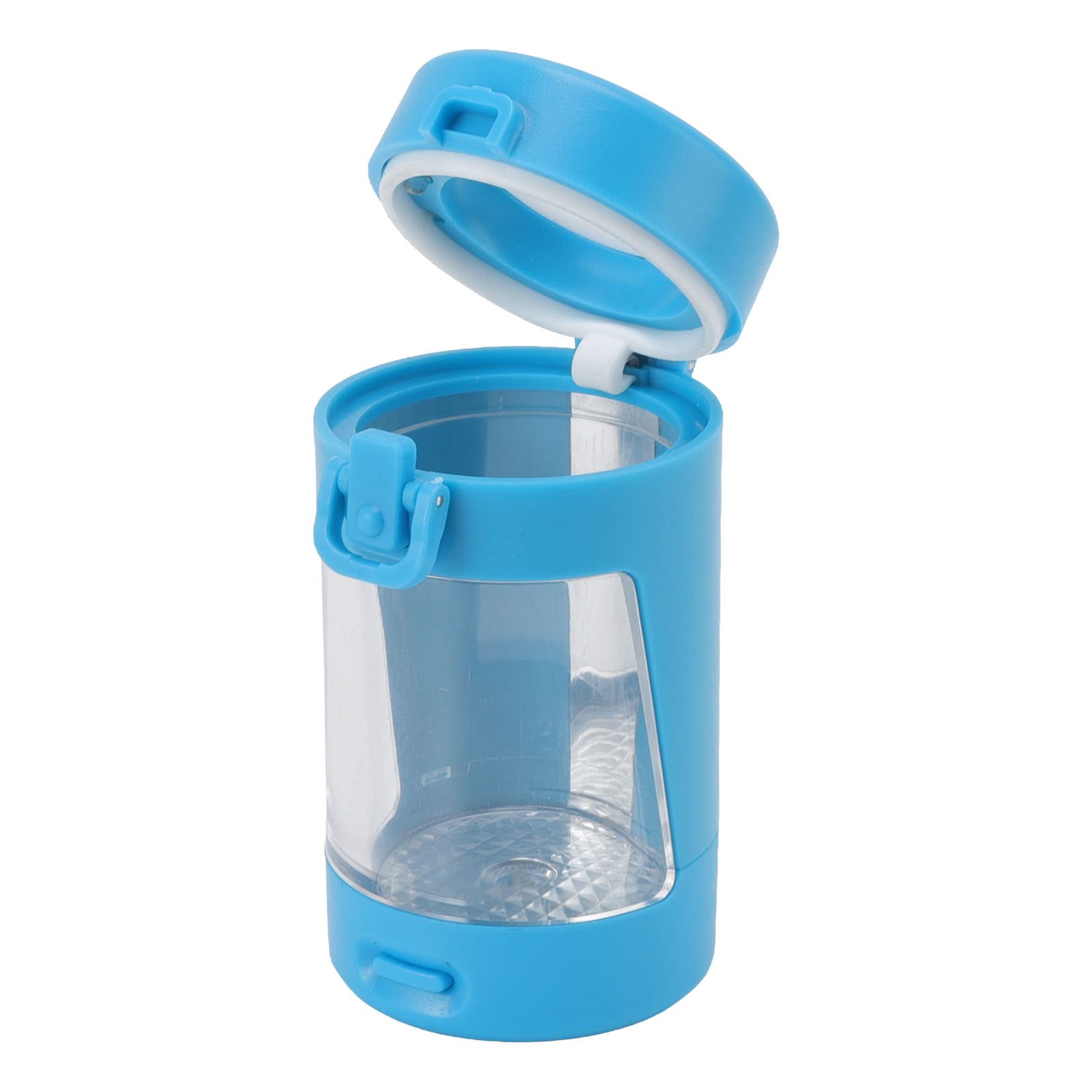 TOPINCN Portable Cigarette Storage Magnifying Jar With Light, Jar Transparent Airtight Container Magnifying Viewing Glass Jar With LED Light Kitchen Supplies (Blue)