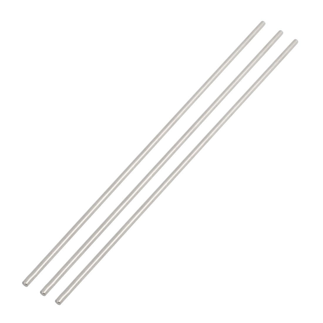 sourcingmap 3pcs 3mm x 200mm DIY Stainless Steel Straight Round Rod Silver Tone