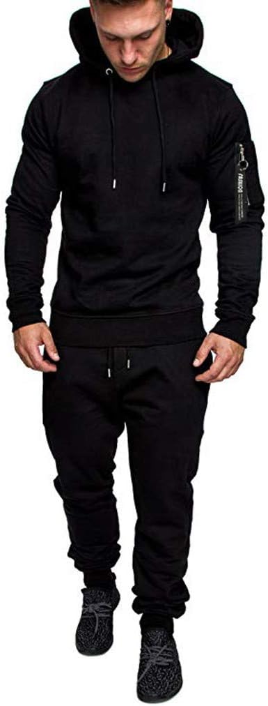OMINA Mens Tracksuit Set Camouflage, Casual Sweatshirts Hoodies Pullover Sweatpants with Pockets and Elastic Bottom