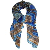 Kobwa(TM) Vintage Tribal Lucky Pattern Soft Chiffon Scarf With Kobwa's Keyring