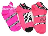 Victoria Secret PINK No Show Socks Set Of 3 LOVE PINKS