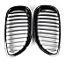 Anzio 1 Pair Glossy Black Euro Direct Replacement Front Kidney Grille Grill for BMW 2003-2010 E60 5-Series
