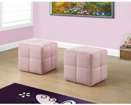 Hawthorne Ave Ottoman - 2 Piece Set/Juvenile/Fuzzy Pink Fabric