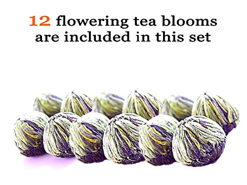 Tea Beyond Flowering Tea Gift Set Zen 12 Packs White Blooming Tea Herbal Iced or Hot Blooming Tea White Tea Gift Workout Weight Management 100% Natural Vegan Friendly Non-GMO No additives