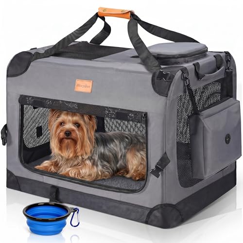 Morpilot Transport Bag for Dogs and Cats, M, 60 x 42 x 42 cm, Dog Transport Bag with Mattress Bowl for Dogs, Folding Box, Travel Box for Pets