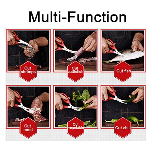 WeiMeet Seafood Tools Nutcrackers Set Crab Lobster Crackers Tools including 2 Crab Crackers 2 Lobster Shellers 2 Forks and 2 Seafood Scissors(8 Pack) - Thumbnail 5